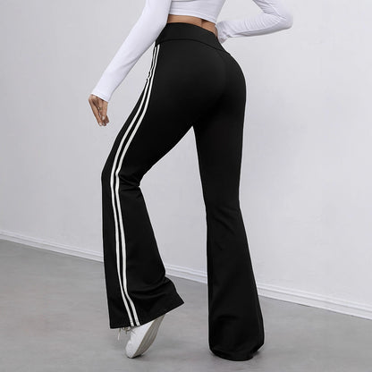 Damen weite Sportleggings mit seitlichen Streifen Stalluxe