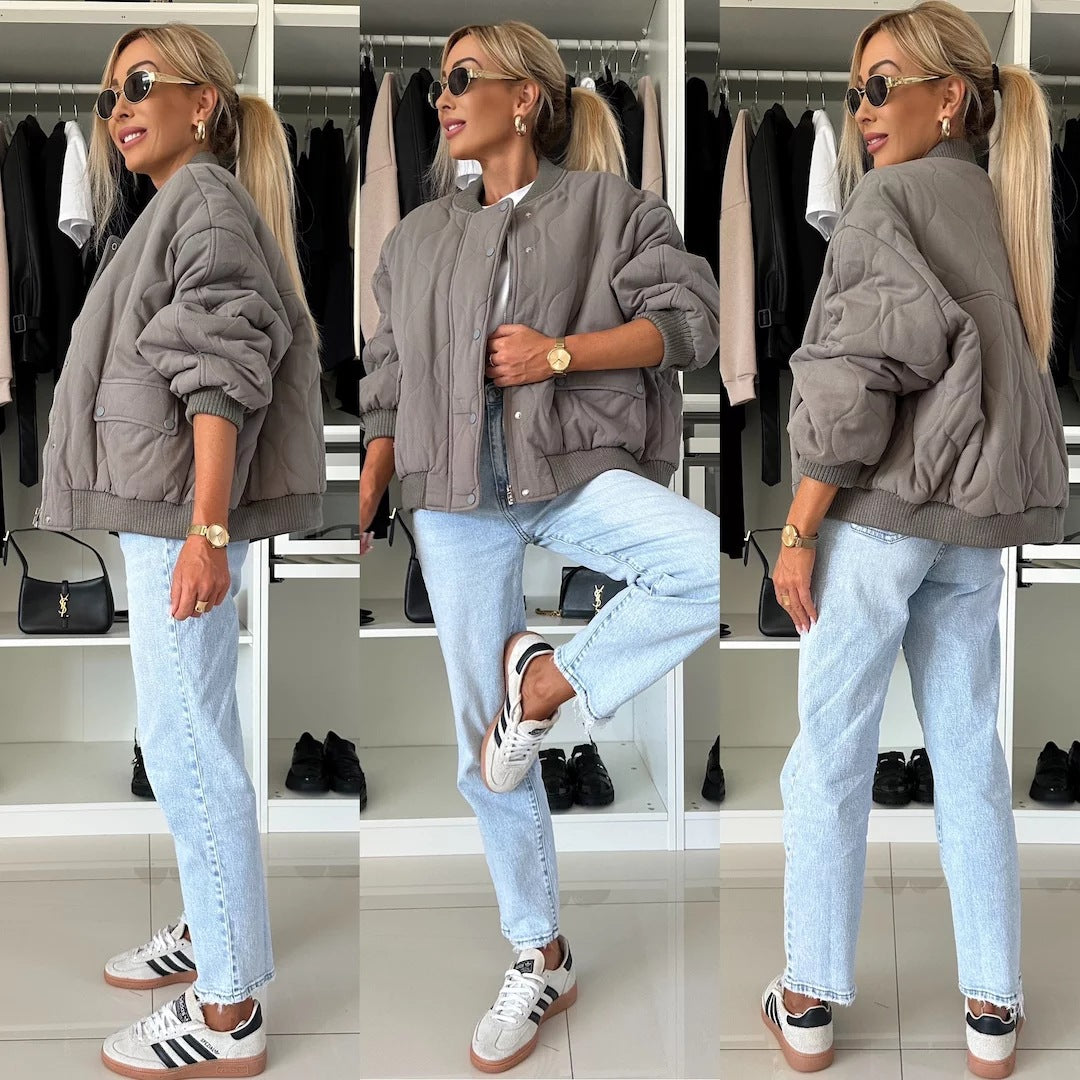 Damen oversized Steppjacke Stalluxe