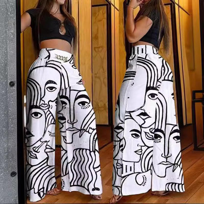 Damen Weit geschnittene Dress-Pants mit elastischem Bund Stalluxe