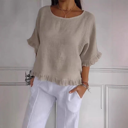 Damen Leichtes Shirt mit Fransen Stalluxe