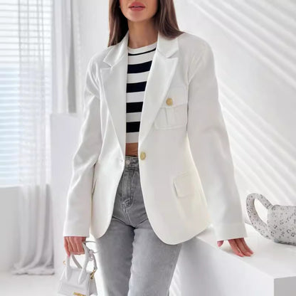 Damen eleganter Blazer mit praktischen Taschen und figurbetontem Schnitt Stalluxe