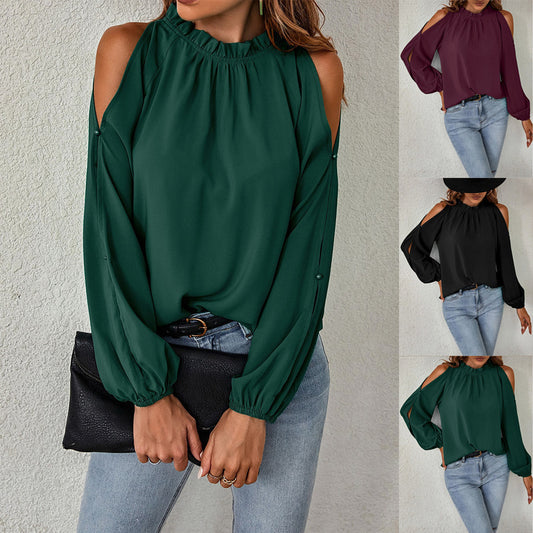 Women's Cold-Shoulder Blouse Stalluxe