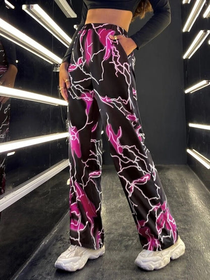 Damen stylische weite Hosen mit einzigartigem Blitzeffekt Stalluxe
