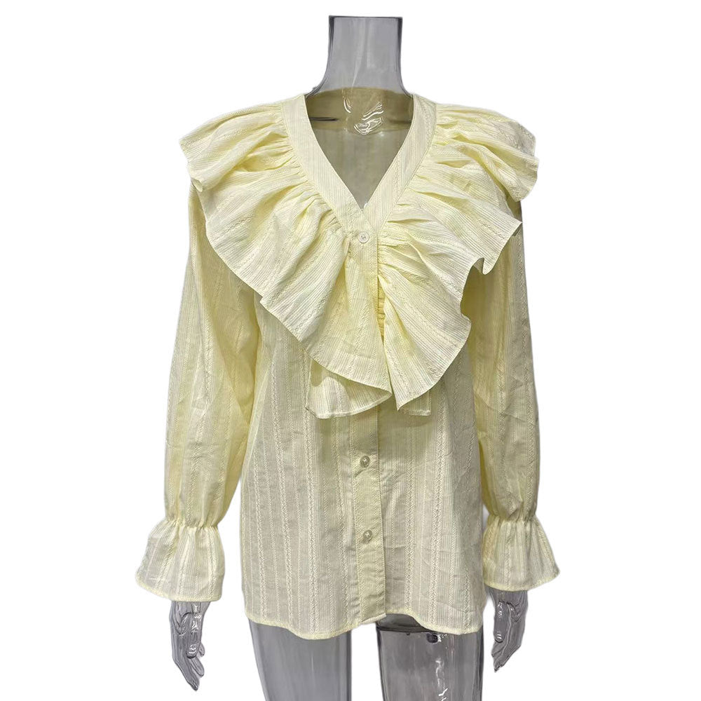 Damen Bluse mit Rüschen und Knopfleiste Stalluxe