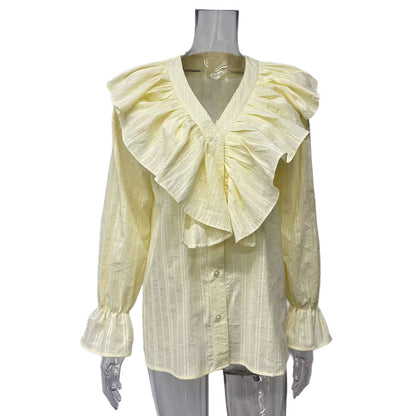 Damen Bluse mit Rüschen und Knopfleiste Stalluxe