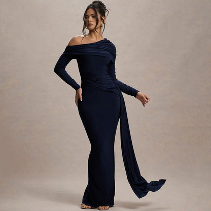 Damen Elegantes Off-Shoulder Abendkleid mit raffinierten Drapierungsdetails Stalluxe