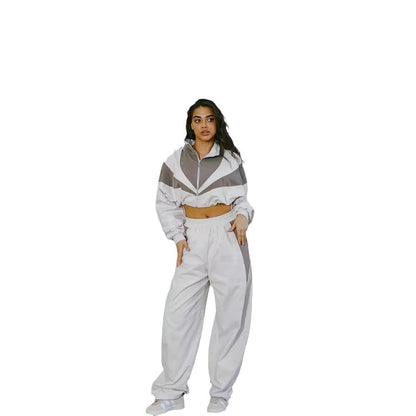 Damen sportliches Jacken- und Hosen-Set mit Kontrastelementen und komfortablem Schnitt Stalluxe