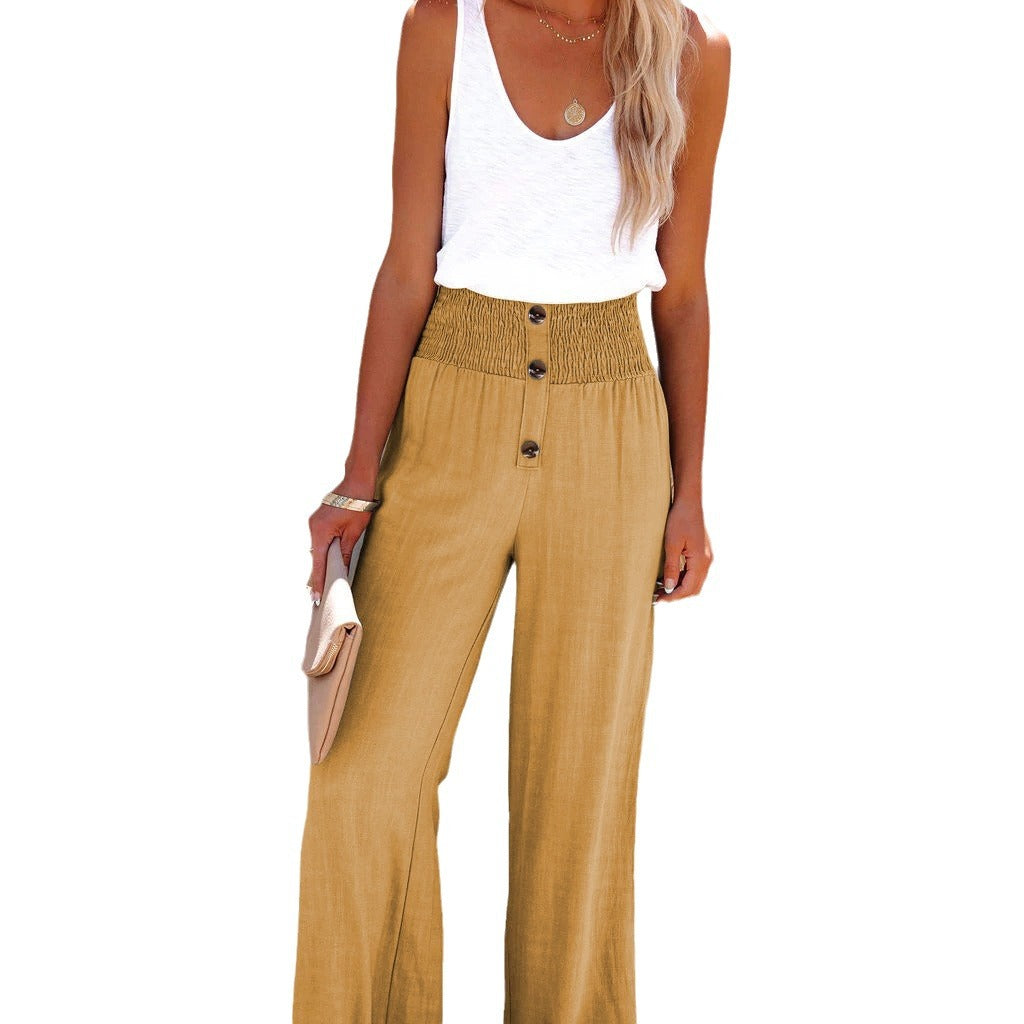 Damen Weite Schnitt Palazzohose mit elastischem Bund Stalluxe