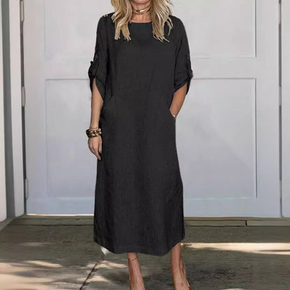 Women's Casual Pocket Maxi Dress Stalluxe