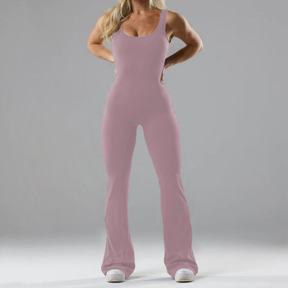 Damen Sportlicher Flared Jumpsuit mit weichem Material Stalluxe