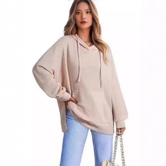 Damen Oversized Kapuzenpullover mit seitlichen Schlitzen und praktischen Taschen Stalluxe