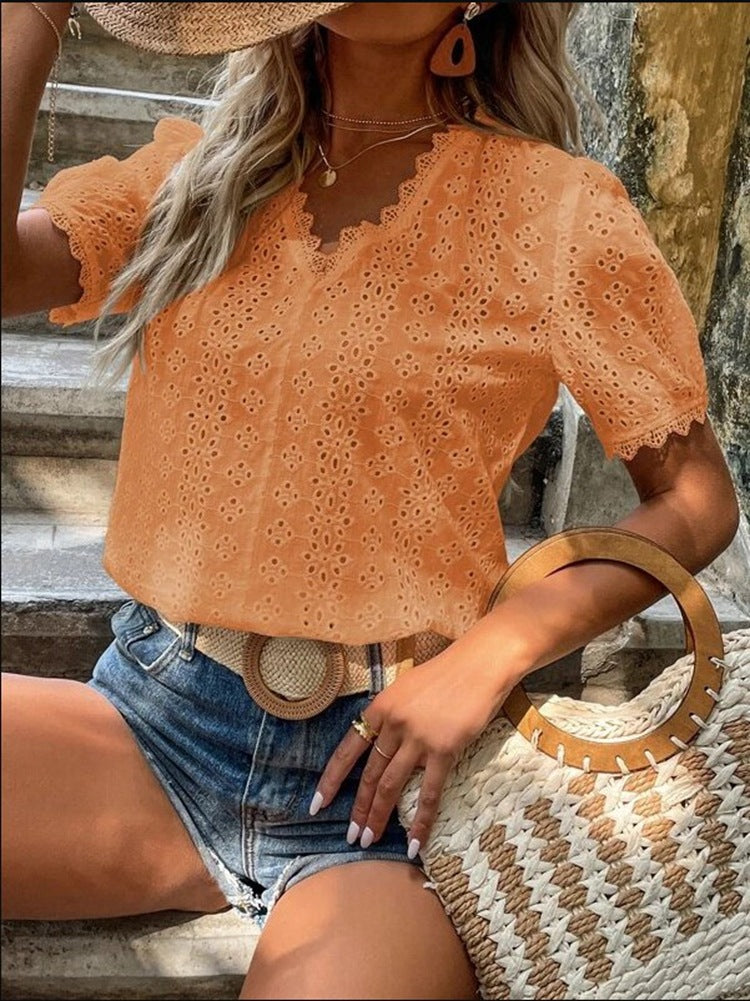 Damen Bluse mit Lochstickerei Stalluxe