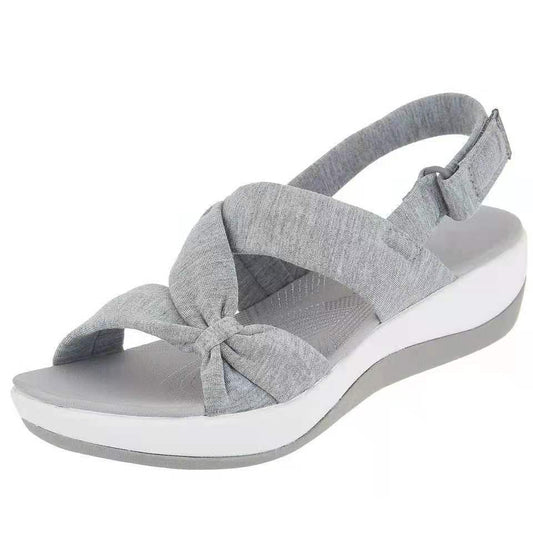 Damen Komfortable Riemensandalen mit elastischem Knötchen-Design und rutschfester Sohle Stalluxe