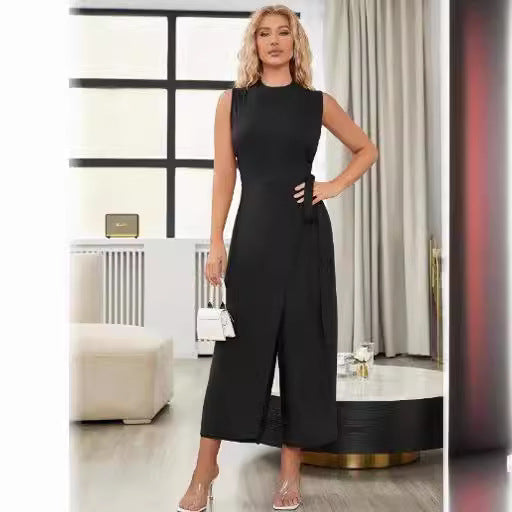 Damen Wickelkleid mit eleganter Taillierung und unifarem Design Stalluxe