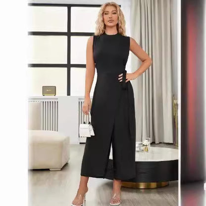 Damen Wickelkleid mit eleganter Taillierung und unifarem Design Stalluxe