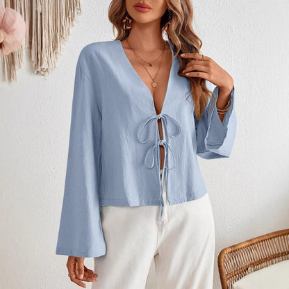 Damen modische Bluse mit weitem Arm Stalluxe