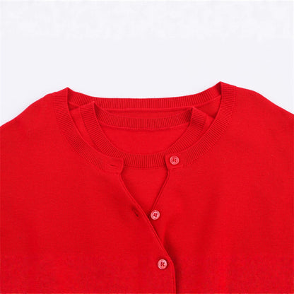 Damen cropped Strickpullover mit Knopfdetail und V-Ausschnitt Stalluxe