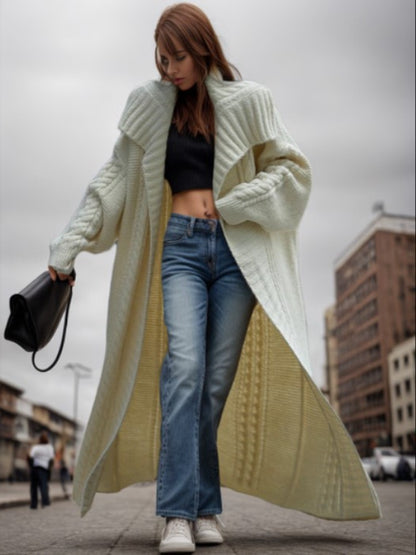Damen Strickmantel mit strukturiertem Design und voluminösen Ärmeln Stalluxe
