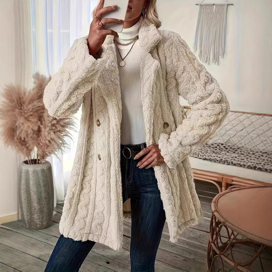Damen Kuschelige Teddyjacke mit strukturiertem Design Stalluxe