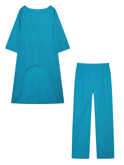 Damen Lässiges Freizeitoberteil und Hose Set Stalluxe Himmelblau