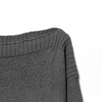 Damen lockerer Strickpullover mit überschnittenen Schultern und breitem Bündchen Stalluxe