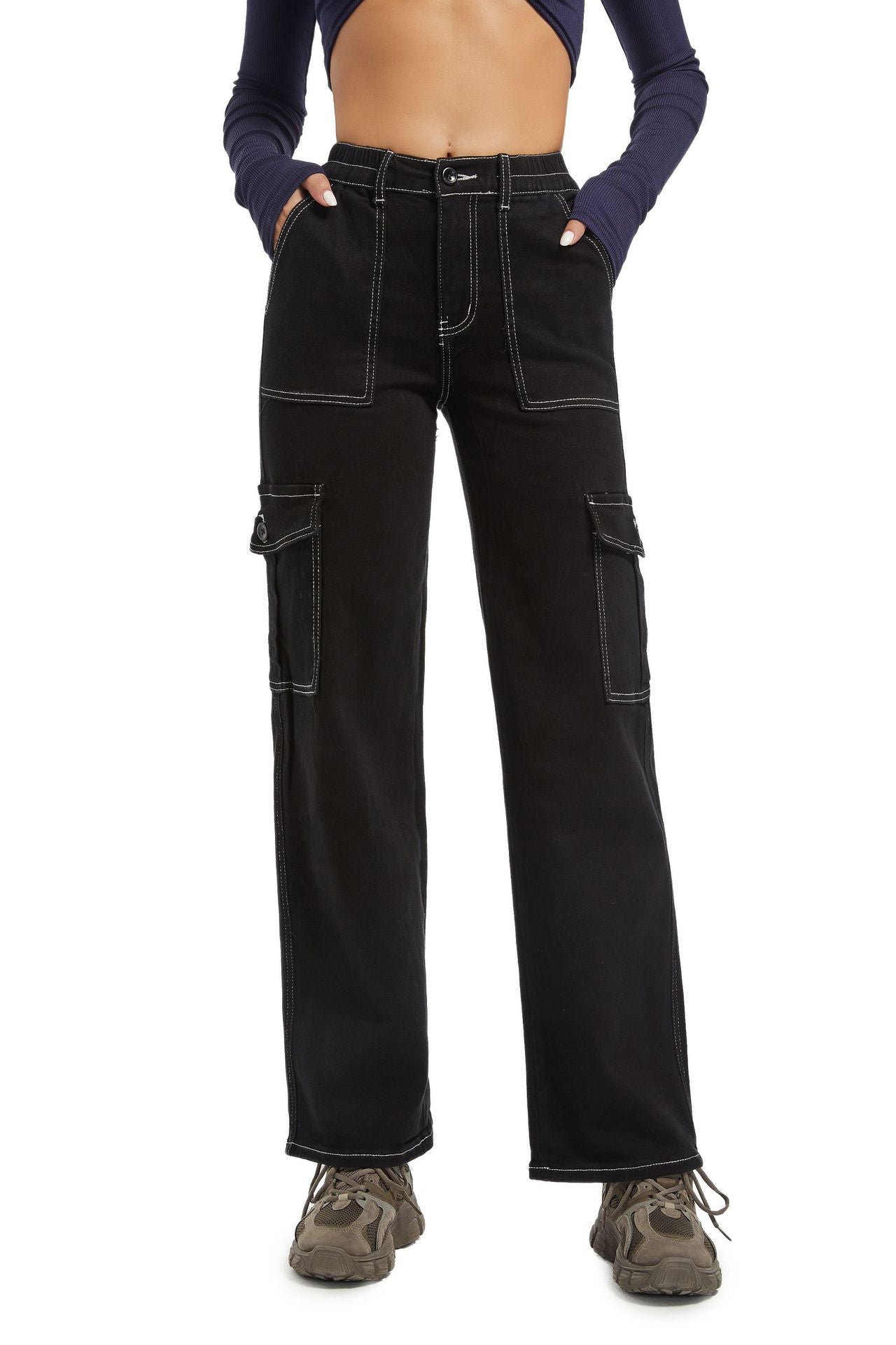 Damen Cargo-Hose im entspannten Stil mit praktischen Seitentaschen Stalluxe