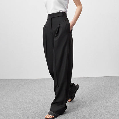 Damen Elegante, lockere Hosen mit hohem Bund und Falten Stalluxe