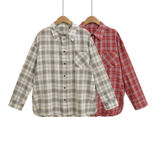 Damen lässige Karoshirt mit oversized Schnitt und praktischer Brusttasche Stalluxe