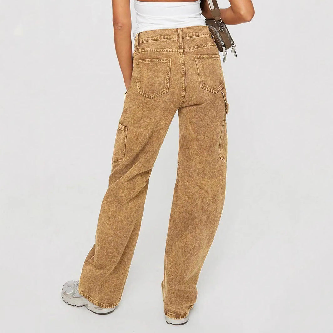 Damen Cargo-Jeans im lässigen Schnitt mit praktischen Seitentaschen Stalluxe