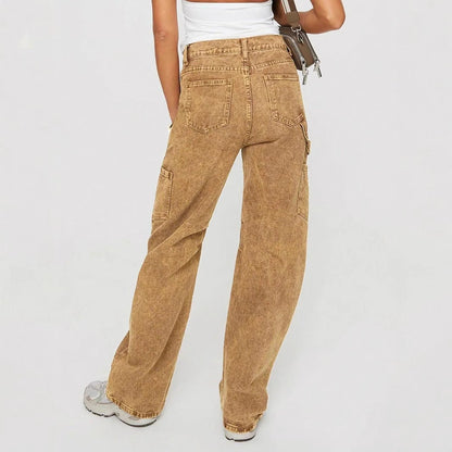Damen Cargo-Jeans im lässigen Schnitt mit praktischen Seitentaschen Stalluxe