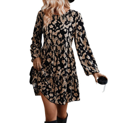 Damen Freizeitkleid mit voluminösen Ärmeln und verspielt-floralen Akzenten Stalluxe