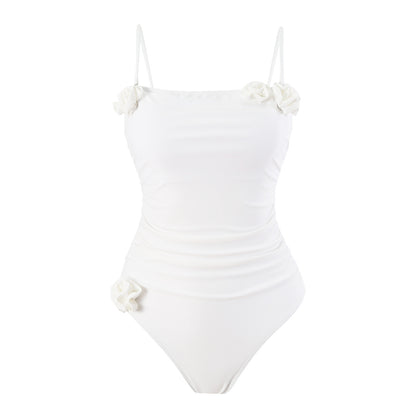 Damen Einteiliger Badesuit mit raffinierter Raffung und zarten Details Stalluxe