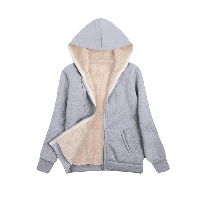Damen kuschelige Fleecejacke mit Kapuze und Taschen Stalluxe