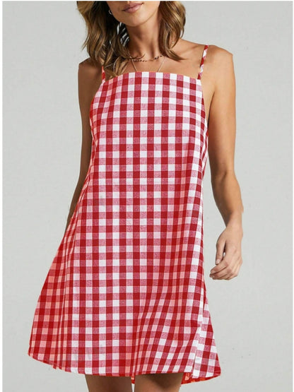 Damen Sommerliches Karo-Hängerkleid Stalluxe