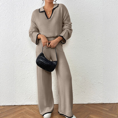 Damen Großer Strickpullover und lässige Pants Kombination Stalluxe