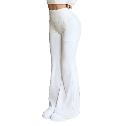 Damen Hochwertige Palazzo-Hose mit seitlichen Taschen und hohem Bund Stalluxe
