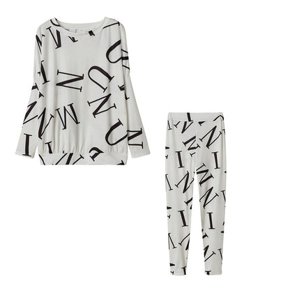 Damen Freizeit-Set mit grafischem Print und elastischem Bund Stalluxe