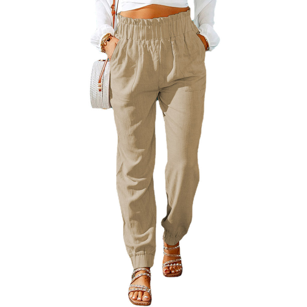Damen Bequeme und elegante Sommerhose mit elastischem Bund und praktischen Taschen Stalluxe