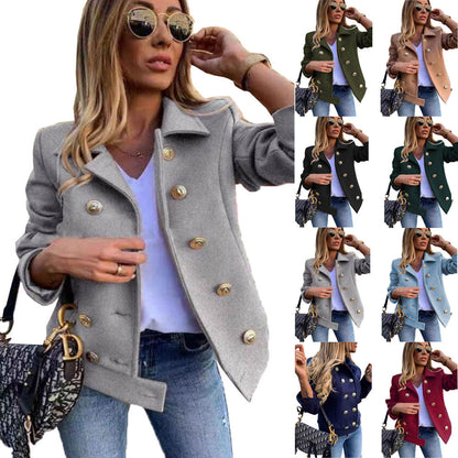 Damen Modischer Blazer mit doppelter Knopfreihe und eleganten Details Stalluxe