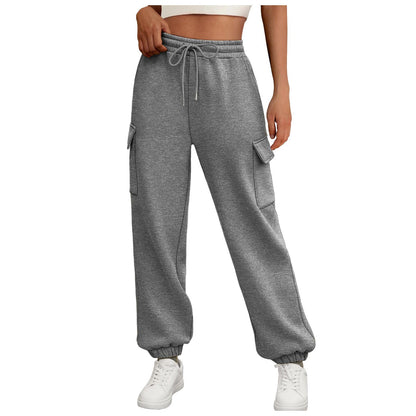 Damen Cargo-Hose mit Gummibund und seitlichen Taschen Stalluxe