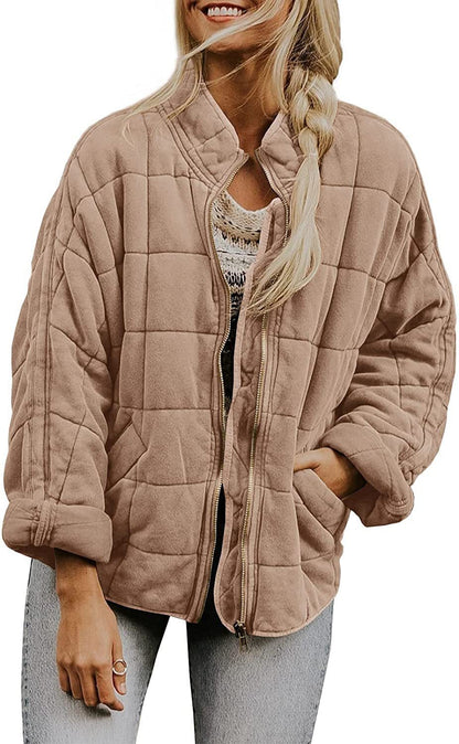 Damen Steppjacke mit hochschließendem Kragen und praktischen Tasche Stalluxe