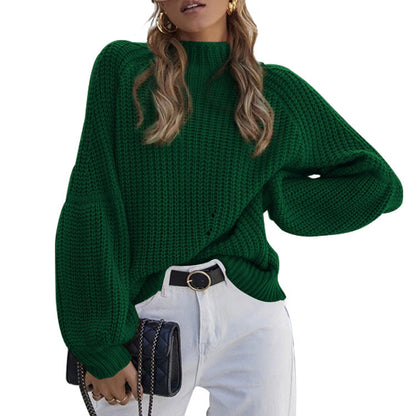 Damen Strickpullover mit weitem Schnitt und modernen Puffärmeln Stalluxe