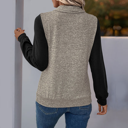 Damen modischer Langarm-Pullover mit praktischer Brusttasche und Knopfleiste Stalluxe