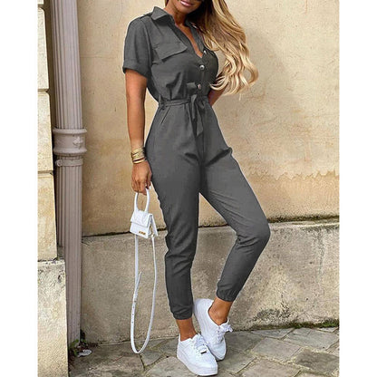 Damen Modischer Jumpsuit mit praktischen Taschen und tailliertem Schnitt Stalluxe