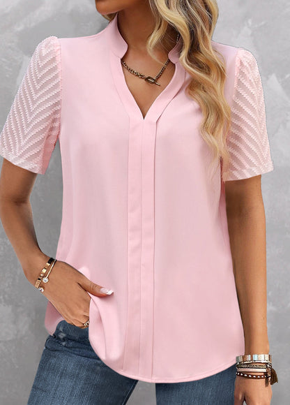 Damen Chic Bluse mit strukturierter Spitze Stalluxe