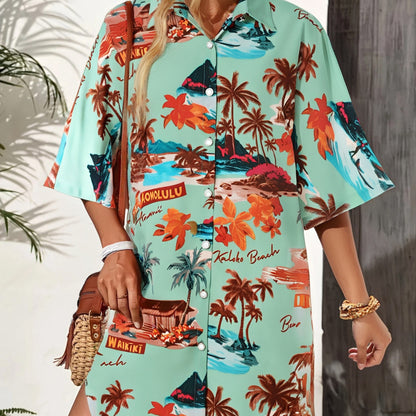 Damen Sommerliches Freizeitkleid mit farbenfrohem Blumenmuster und legerem Schnitt Stalluxe