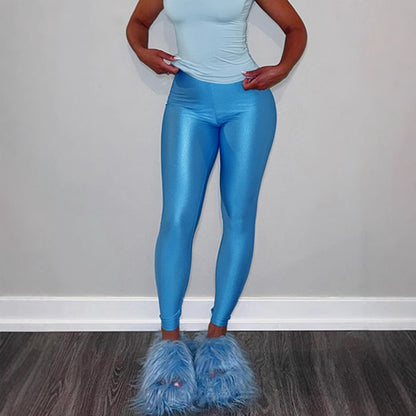 Damen Hochglänzende Fitness-Leggings mit hoher Taille und umfassendem Komfort Stalluxe