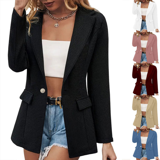 Damen Elegante Strukturierte Blazerjacke Stalluxe