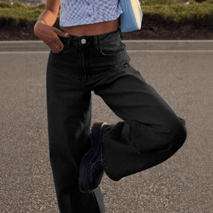 Damen Freizeithose im zurückhaltenden Vintage-Stil mit hohem Bund Stalluxe