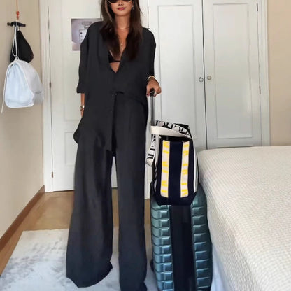 Damen Oversized Leinenanzug mit lässigem Schnitt Stalluxe